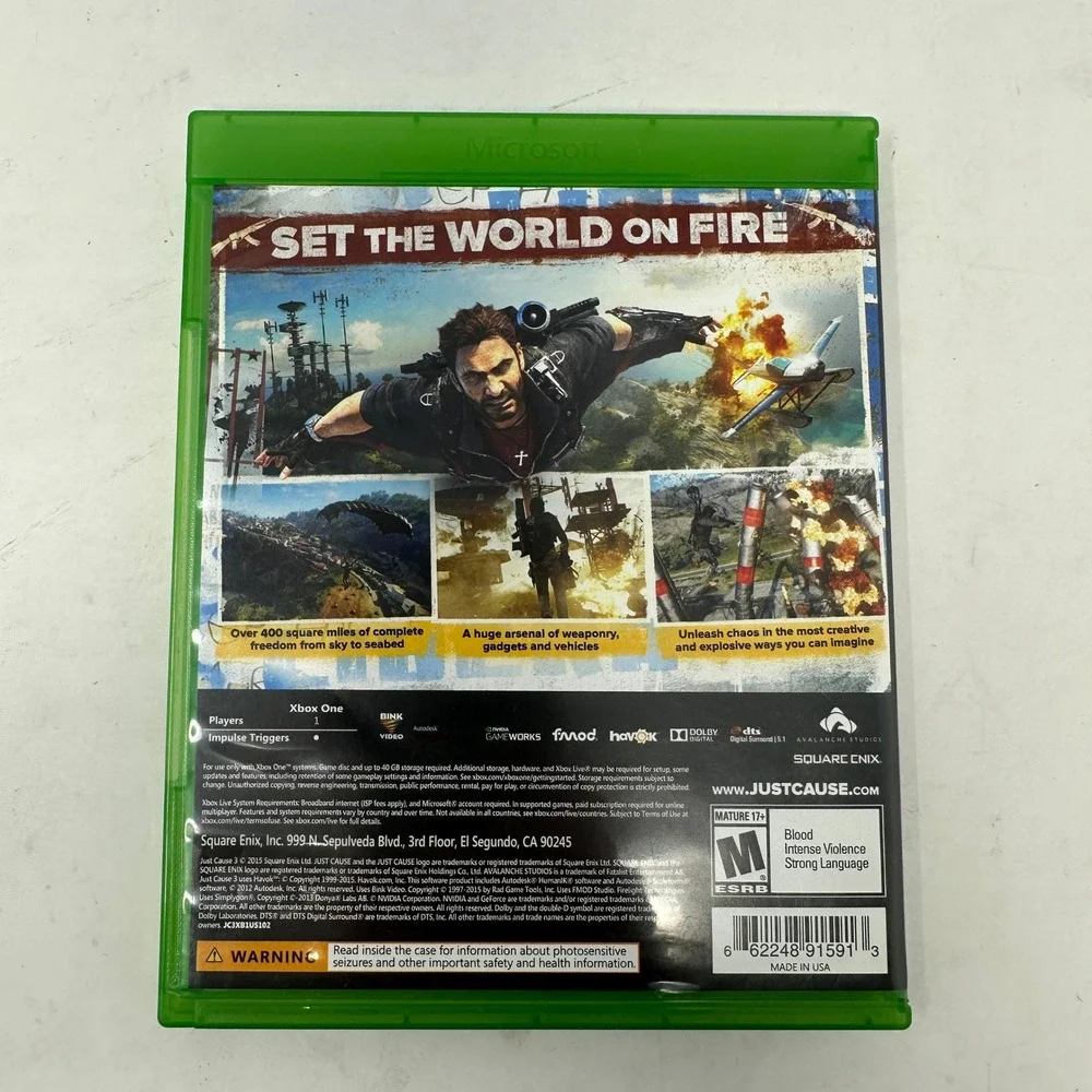Square Enix Just Cause 3 Xbox One Standard Green Excellent‎ Action Adventure